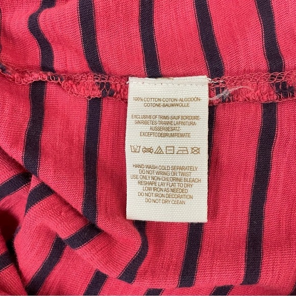 Free People Hard Candy Striped Henley Red Crochet Cuffs - Picture 9 of 14